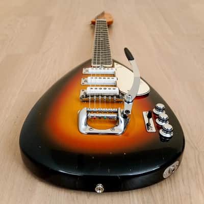 1960s Vox Mark VI Teardrop Vintage Electric Guitar Sunburst w/ Case, Eko image 13