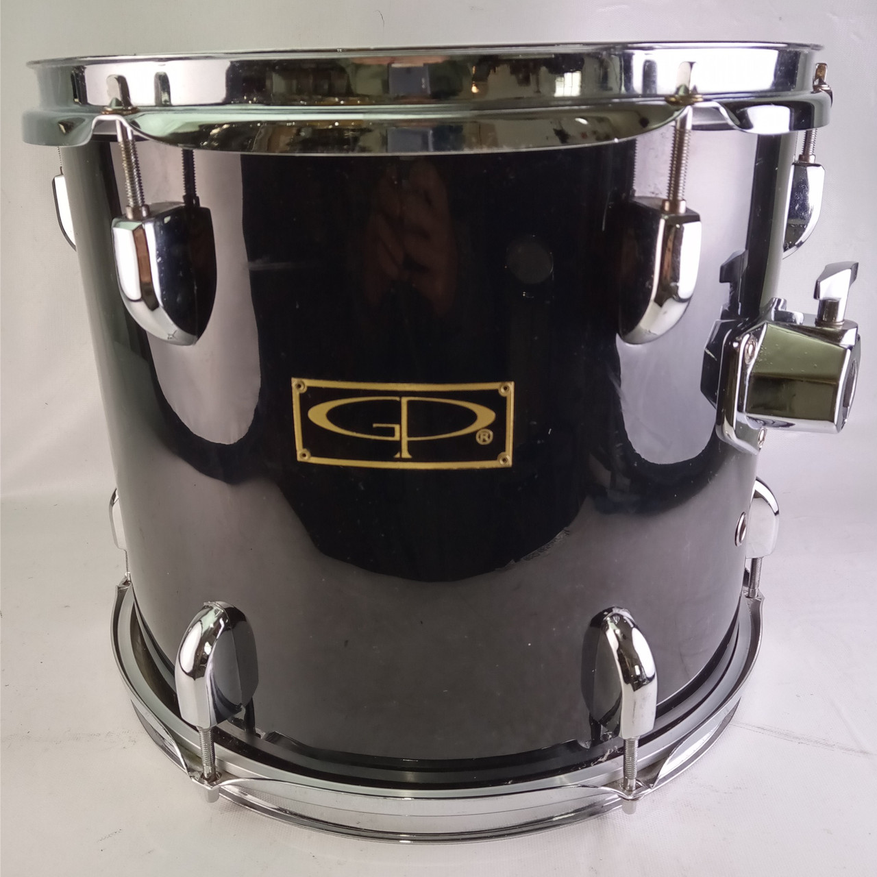 GP Percussion 11x13" Tom Drum Black Wrap 6-Lug Chrome Hardware 7/8" Post Mount — main photograph