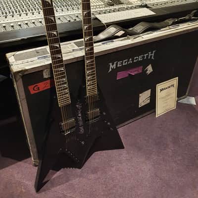 Dave Mustaine's  Personal Dean Double Neck Flying King V VMNT Megadeth Tour Guitar Signed by him KV1 image 10