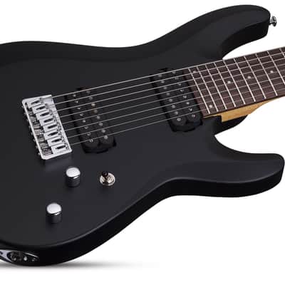 Schecter C-8 Deluxe guitar in Satin Black image 4