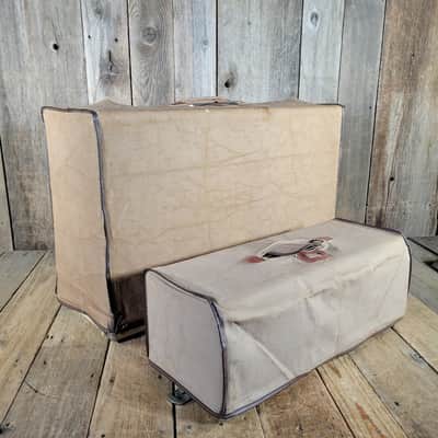 Fender Bandmaster Head and Cabinet 1963 Smooth White Tolex Original Covers Near Mint - White image 25