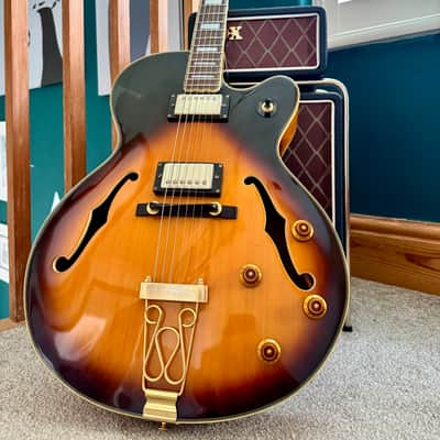 1989 Epiphone Emperor Sunburst Hollow body Guitar image 5