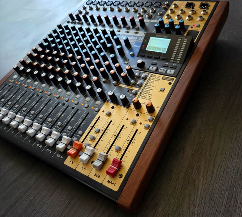 TASCAM Model 16 Multitrack Recorder / Mixer / Audio Interface 2019 - Present - Black with Wood Cheeks image 1