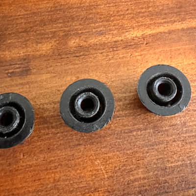 4 Vintage Amp Knobs 1960s - Black and Aluminum image 5