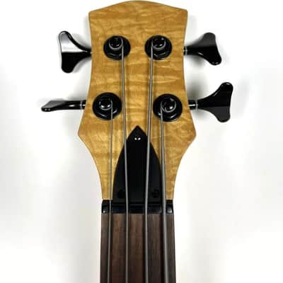 Custom Made Lefty Electric Bass Guitar Curly Maple Top Excellent Condition! image 6