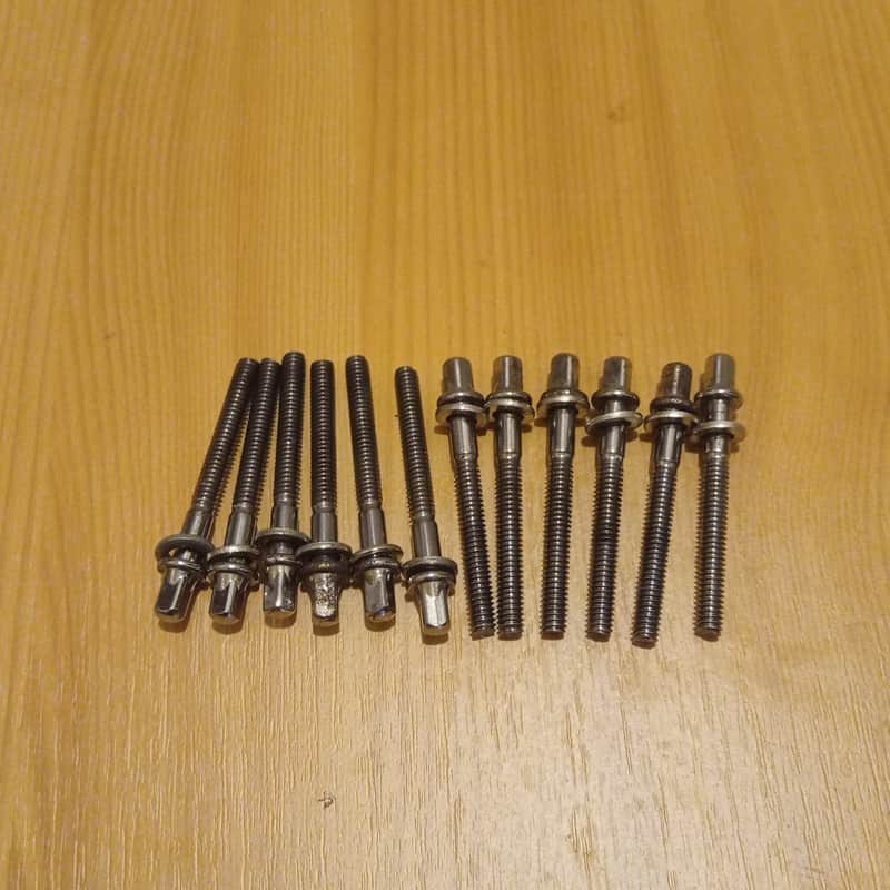 Tama Tension rods set 12 pc for Superstar, Imperialstar, Artwoood 70s-80s - Chrome image 1