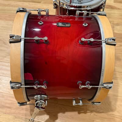 ~RARE!~ Mapex Black Panther 4-Piece 8/10/14/18 Cherry Bomb Drum Kit Set in Rose Burst with Brushed Black Nickel Hardware (Rm4) image 8
