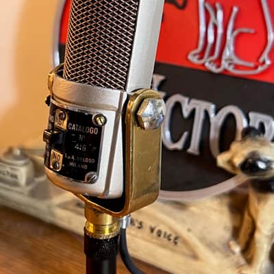 Vintage 1950's Geloso 416 Ribbon Microphone, rebuilt & works great w/desk stand image 5