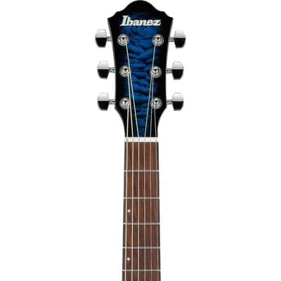 Ibanez AEWC16QA Auditorium Acoustic-Electric Guitar Transparent Blue Sunburst image 5