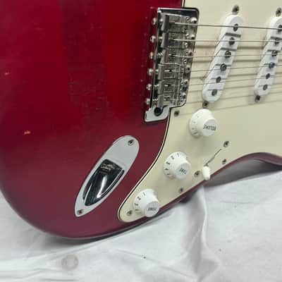 Fender Highway One Stratocaster Guitar 2002 - Crimson Red Transparent / Maple neck image 5