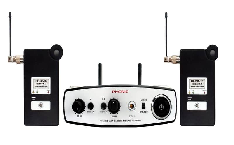 Phonic WMSYS4 Sistema wireless UHF a doppio canale per altoparlanti attivi image 1