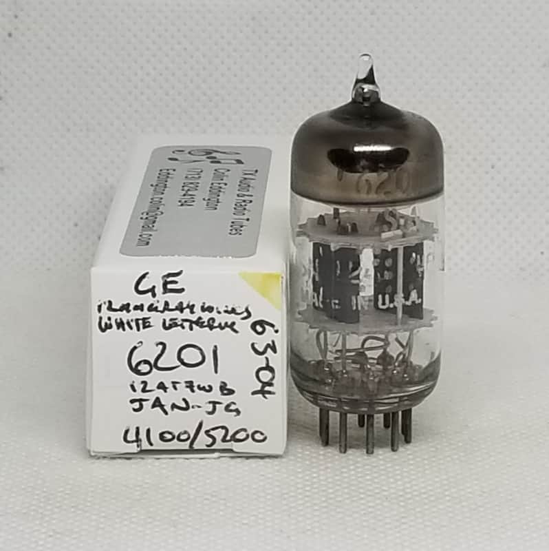 GE JAN 6201 Gray Plate Balanced Single NOS 12AT7 ECC81 12AT7WA 12AT7WB image 1