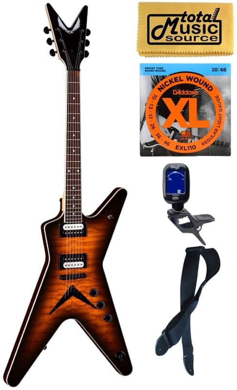 Dean Model MLX QM TBZ Quilt Maple Trans Brazilia Burst, Bundle image 1