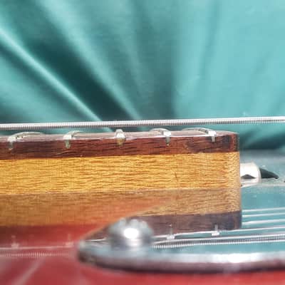 Vintage 60s Japan Teisco Bobcat Solid Single Coil Electric Guitar Red Black image 10