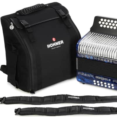 Hohner Corona II Diatonic Accordion - Keys of F/Bb/Eb - Dark Blue-NEW image 6