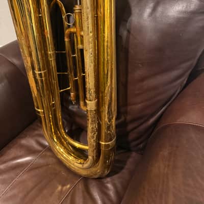 King 1140W Student Model 3-Valve BBb Tuba 2010s - Clear-Lacquered Brass image 6