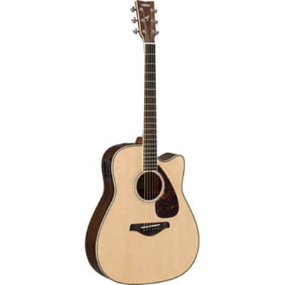 Yamaha FGX830C Natural Folk Acoustic Electric Guitar Solid Top Rosewood B/S image 2