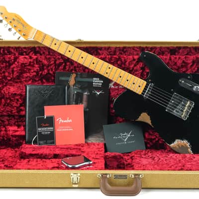 Fender Custom Shop Double Esquire Roasted Pine Relic Black 2022 image 3