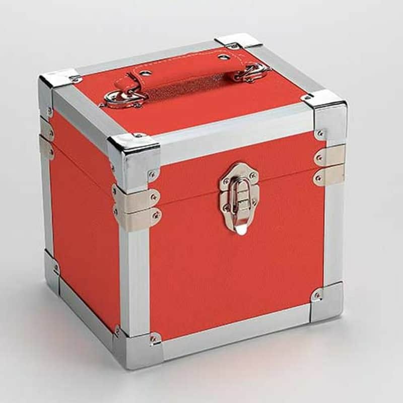 Steepletone 7 Inch Vinyl Record & CD Storage Carry Case (red) image 1