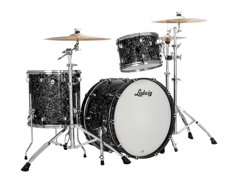Ludwig Neusonic Fab 3 Piece Drum Shell Pack Ebony Pearl image 1