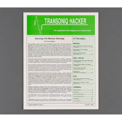 Transoniq Hacker Ensoniq User's Newsletter Issue #38
