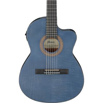 Ibanez GA5FMTCE-OB Thinline Open Pore Blue Berry - 4/4 classical guitar image 4