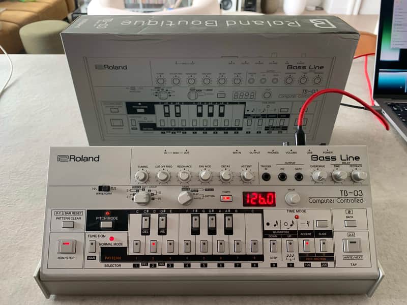 Roland TB-03 Boutique Series Synthesizer Module Bass Line Synthesizer 2016 - Present - Silver image 1