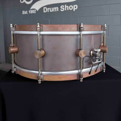 A&F Drum Co. Raw Copper 5.75x14 Snare Drum (Store Demo) image 5