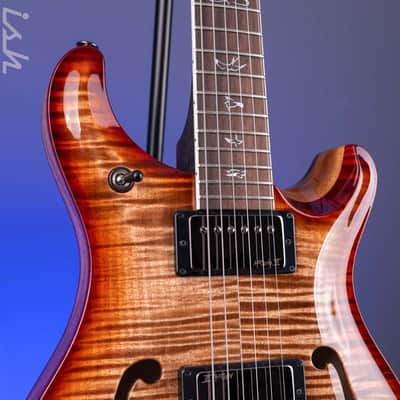 PRS Wood Library Hollowbody II 594 10-Top Brazilian RW Fretboard Autumn Burst Custom Color image 4