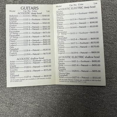 Ovation Guitar Price List Brochure May 15, 1975 image 2