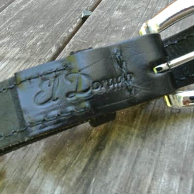 El Dorado Vintage Plain 1 Inch Small Leather Guitar Strap - Black image 7
