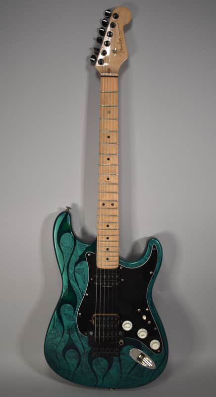 "Fender" Partscaster Stratocaster HH | Green Flame Finish image 1