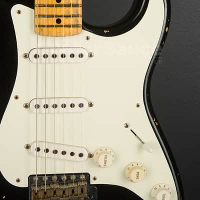 Fender Custom Shop 55 Stratocaster Heavy Relic Aged 2017 - Black Over Chocolate Two Tone Sunburst (COD 2136UG) image 4