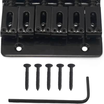 65MM Metal Fixed Hardtail Saddle Bridge Top Load Guitar Tailpiece For 6 string electric guitar or strat guitar (Black, 65mm) image 1
