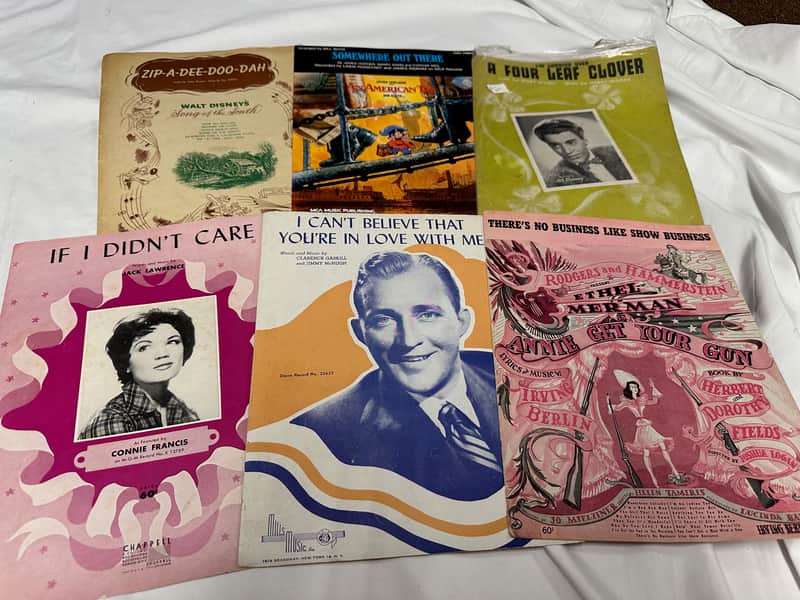 Lot of 17 Old Vintage Sheet Music Connie Francis, Zip-A-Dee-Doo-Dah, Dave Coleman, & More image 1