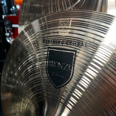 Meinl MA-BZ-18M Medium 18" Marching Bronze Cymbals Pair w/ Pads & Straps image 2