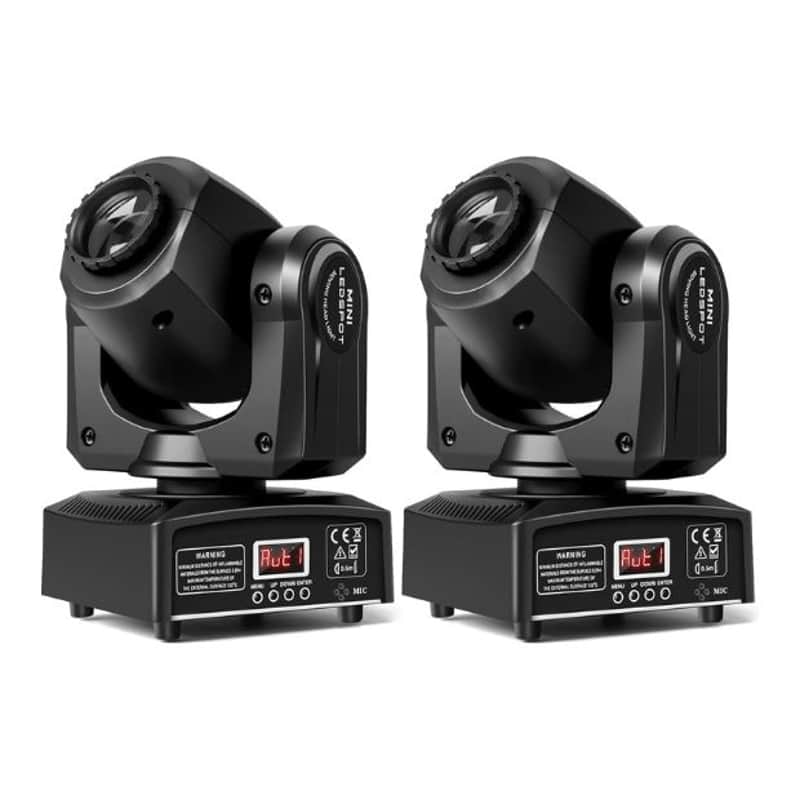 Stage Lights Moving Head Lights 8 Gobos 8 Colors 11 Channels 25W Spotlights DMX 512 with Sound Activated for Wedding DJ Party Stage Lighting 2PCS image 1