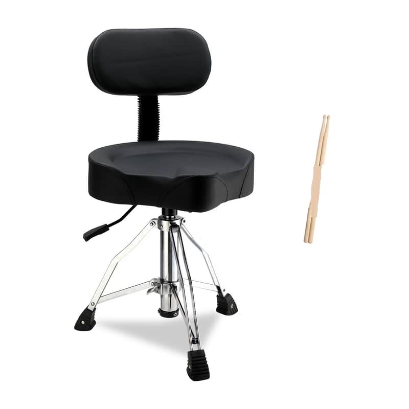 Drum Throne with Backrest,Heavy Duty Hydraulic Adjustable Drum Seat Saddle image 1