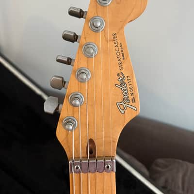 USED Vintage Fender Strat Plus Black Solid 1990 - Black image 7