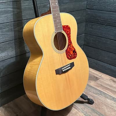 Guild F-250E Deluxe Blonde 6 String Acoustic Electric Guitar - Natural image 2