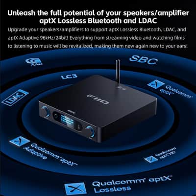 FiiO BR15 R2R High-Resolution Bluetooth 6.0 Audio Receiver with QCC5181, aptX Lossless & LDAC, 24-Bit R2R DAC, USB/Optical/Coaxial Input, RCA/XLR Output, Wireless HiFi Upgrade for Home Audio (Silver) image 3