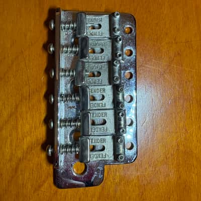 Fender Vintage stratocaster bridge with adj saddles 70’s - Nickel image 1