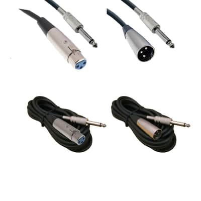25 FT XLR 1/4 TS to XLR Male Female 2 PC Set image 3
