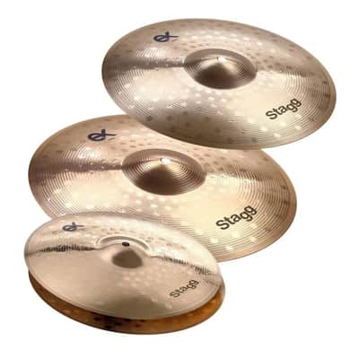 Stagg B8 Bronze Cymbal Set - 14" Hi-Hat, 16" Crash, 20" Ride & Bag - EXK-SET image 2
