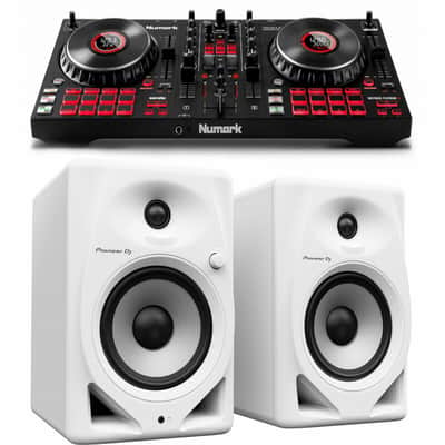 Numark Mixtrack Platinum FX Controller w/ Pioneer DJ DM-50D-W 5" Powered Monitor image 1