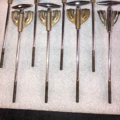 8 Complete Sets of Ludwig WFL Tension Rods & Claws & Lug Casings Club Date 1950s - 1960s - Nickel image 4