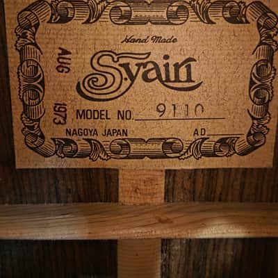 Vintage Japan 1970s S. Yairi 9110 SYairi Dreadnought Acoustic Natural - Top Splice Repair & GREAT Sound! image 7