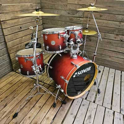 Drum Kit Sonor Force 2005 Birch, Waxed Cherry Fade USED! RKFFK060526 image 2