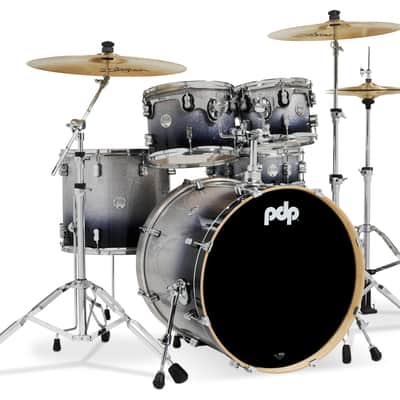 PDP Concept Maple Silver to Black Fade 5pc Drum Set - 22,10,12,16,14 - PDCM2215SB image 1