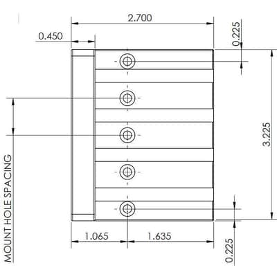 Hipshot 5K400C KickAss Bass Bridge 4-String 5-Hole Retrofits Badass Bass, CHROME image 2